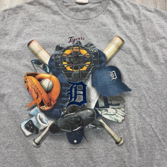 Vintage Detroit Tigers Shirt Men's Extra Large XL Gray y2k MLB Baseball Graphic - Picture 3 of 7